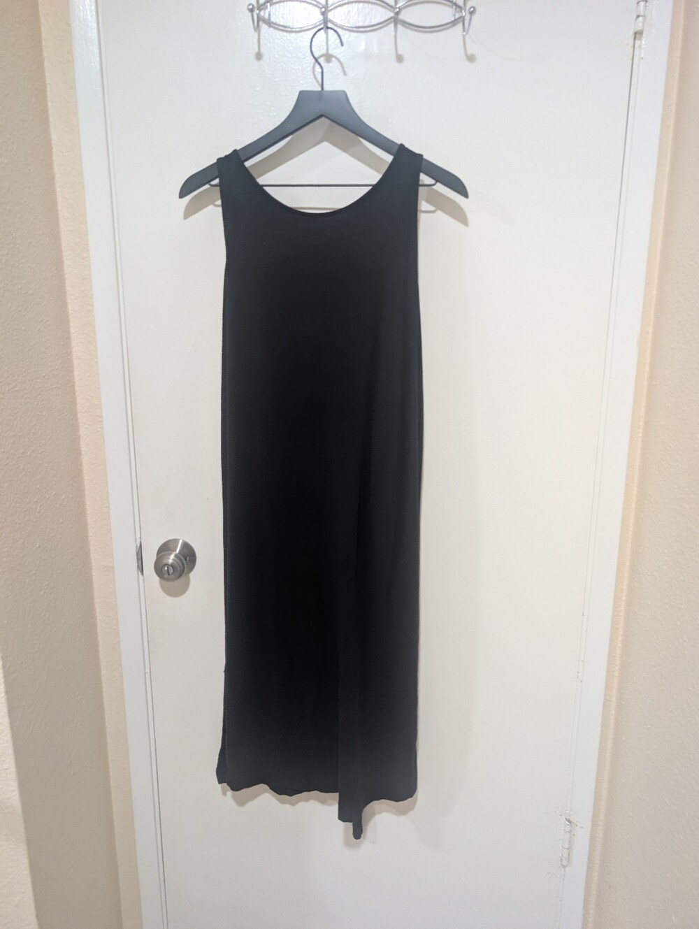 Cuyana Black Sleeveless Pima Cotton Midi Dress